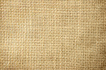 Fototapeta na wymiar Jute hessian sackcloth natural linen texture, light fabric background close up