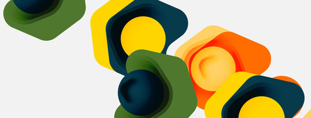 Color arrow shapes on white backdrop. Minimal geometric abstract background. Vector illustration for wallpaper banner background or landing page