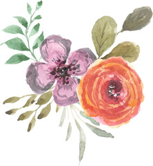 Flower Watercolor Hand Painting