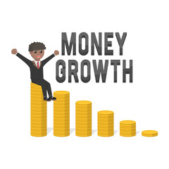 business african money growth design character person with text