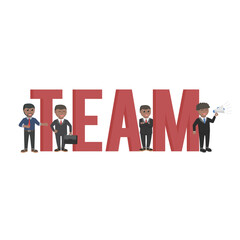 business african team design character with text