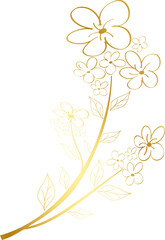 Golden gradient Floral leaves for design wedding invitation, luxury templates