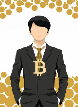 Satoshi Nakamoto - Mysterious Bitcoin Creator - Silhouette Mock-Up