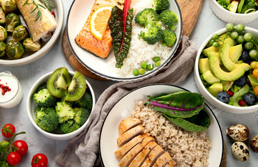 Healthy food assortment.