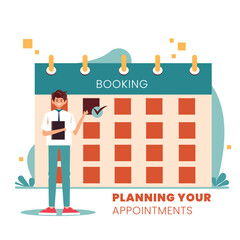 Flat design makes an appointment illustration