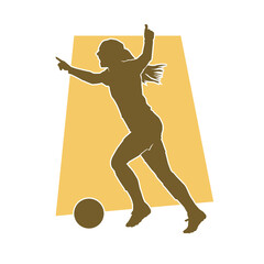 Female football player vector solid silhouette