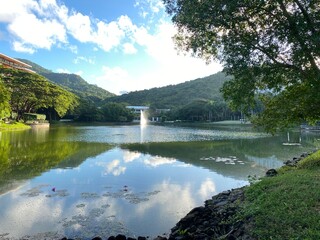 lake and mountains lagoon nature 