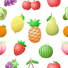 Seamless pattern of fruit vector illustration
