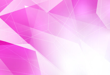 Light Pink vector background with triangles.