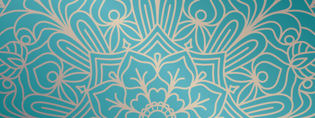 Horizontal background with mandala ornament.