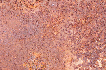 Rough blank old grunge metal surface as dark texture background with spot and many rust.