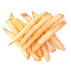 French fries potatoes isolated on white background