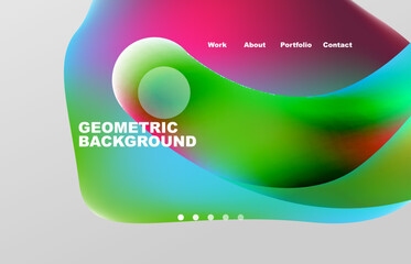 Abstract liquid background for your landing page design. Web page for website or mobile app wallpaper