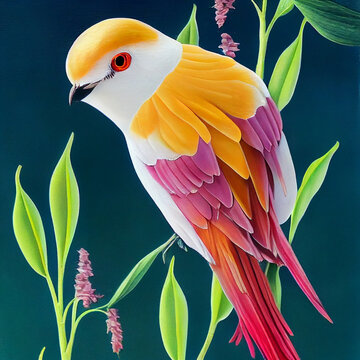 illustration of Scissor-tailed flycatcher. digital painting.