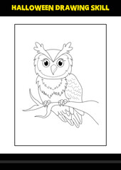 Halloween drawing skill for kids. Halloween drawing skill coloring page for kids.