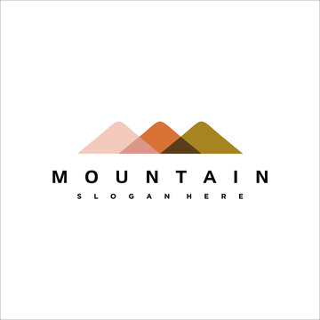 beautiful color three mountains vector logo