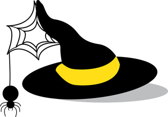 Halloween witch hat, graphic illustration
