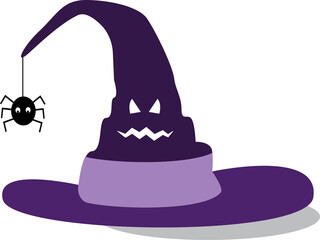 Halloween witch hat, graphic illustration