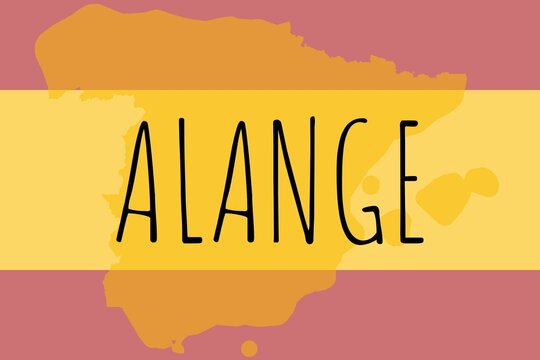 Alange: Illustration mit dem Namen der spanischen Stadt Alange