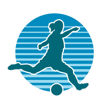 recommend clip art: Female football player vector solid silhouette