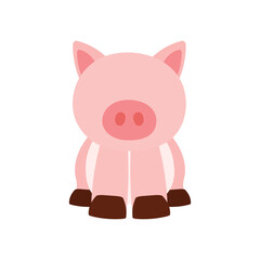 Obraz na płótnie Canvas Cute Little Pig Farm Animal in Animated Cartoon Vector Illustration