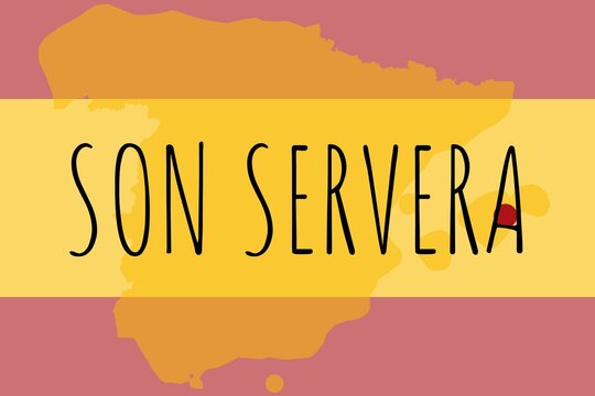Son Servera: Illustration mit dem Namen der spanischen Stadt Son Servera