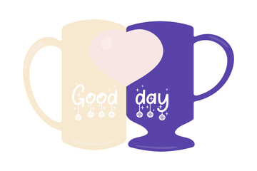 the silhouette of the mug on a white background