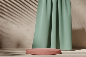 Empty 3D display product minimal scene with geometric podium platform.Cosmetics or beauty product promotion mockup. 3D render illustration.