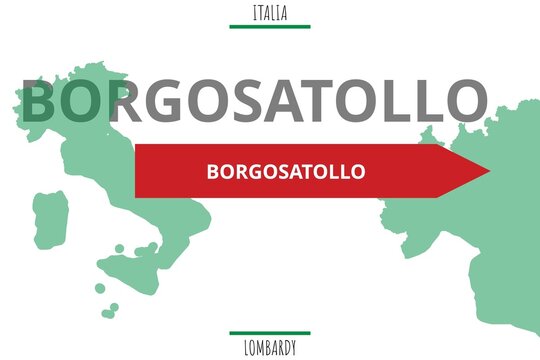 Borgosatollo: Illustration mit dem Namen der italienischen Stadt Borgosatollo