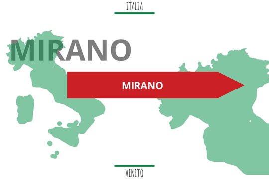 Mirano: Illustration mit dem Namen der italienischen Stadt Mirano