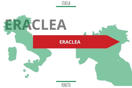 Eraclea: Illustration mit dem Namen der italienischen Stadt Eraclea