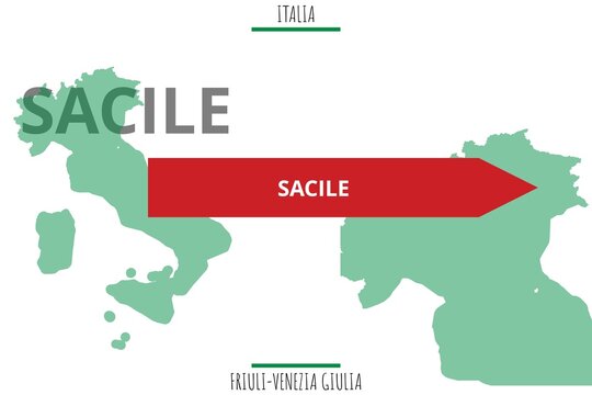 Sacile: Illustration mit dem Namen der italienischen Stadt Sacile