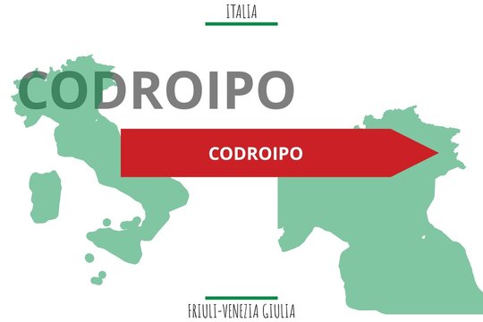 Codroipo: Illustration mit dem Namen der italienischen Stadt Codroipo