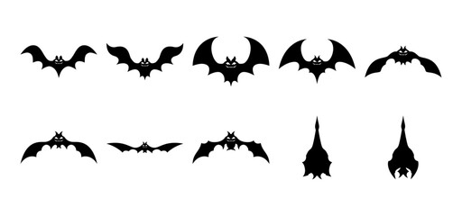 Naklejka premium Bat silhouette set collection great for part of a design with a Halloween theme