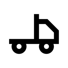 Pickup Truck Flat Vector Icon 