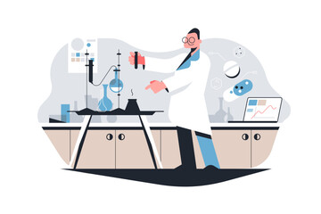 Laboratory assistant doing chemical tests