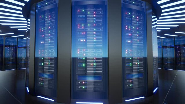Artificial Intelligence Data Server Center, 3d rendering