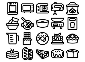 Bakery line icons set. Thin line icons set. Simple vector icons eps10