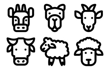 Animal and pets line icons set. Thin line icons set. Simple vector icons eps10