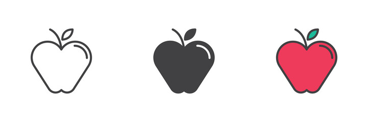 Apple fruit different style icon set