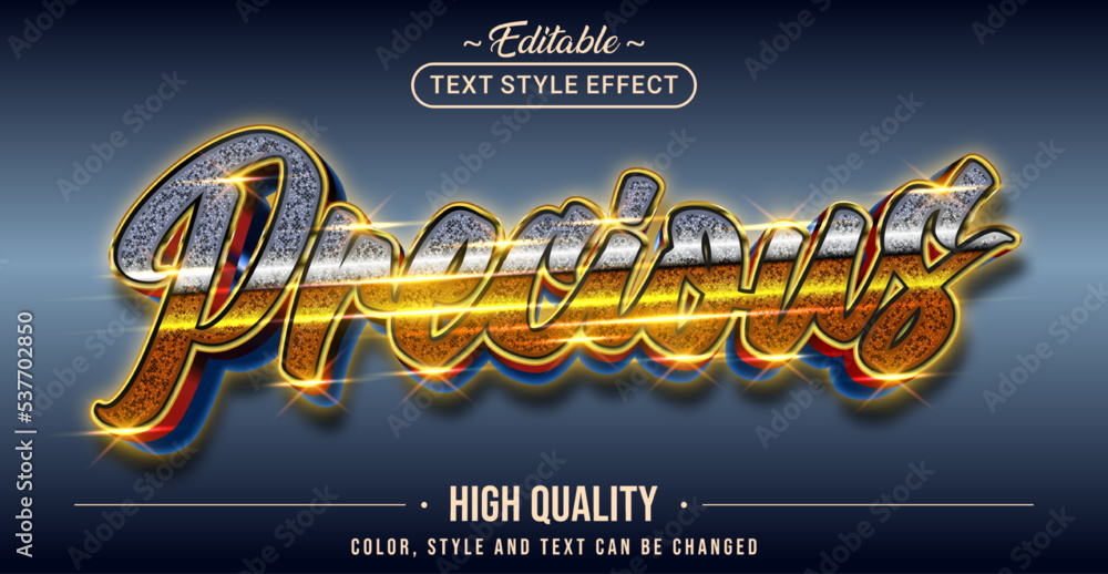 Aufkleber Editable text style effect - Precious text style theme.