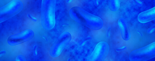 Micro probiotic microorganism, science background. Medicine and treatment.