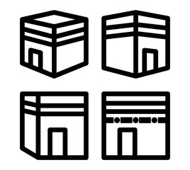 kaaba line icons set. Thin line icons set. Simple vector icons eps10