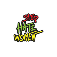 Stop hate women, Iranian women protesting, Mnemonic typo design
