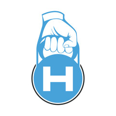 Kettlebell weight. Hand lifted kettlebell. letter H 