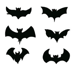 Desing halloween bat set PNG.