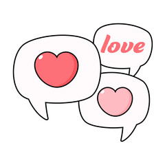 Message Heart Happy Valentine's Day Filled Clipart