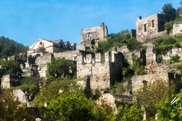 Kayakoy, It's a Turkish ghost town abandoned in a population exchange with Greece