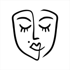 Woman Face Logo Design Single