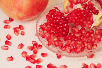 pomegranate on a white background